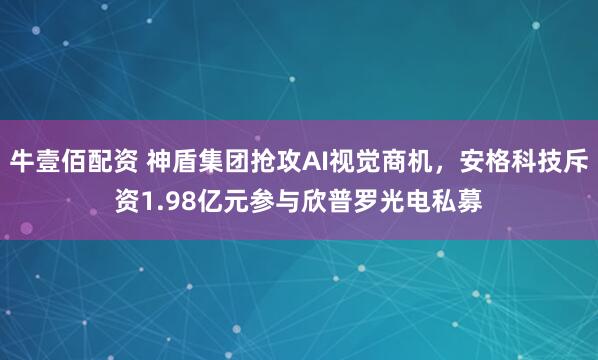 牛壹佰配资 神盾集团抢攻AI视觉商机，安格科技斥资1.98亿元参与欣普罗光电私募